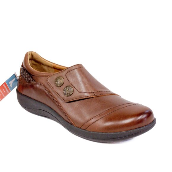Aetrex Karina Monk Strap Brown Leather Women's Size 8.5 - Picture 1 of 10